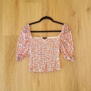 Dynamite floral ribbed shirt size small